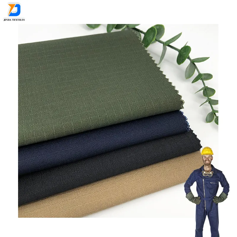 Jinda Trung Quốc 230gsm Ripstop vải Tela chống rách 65 Polyester 35 bông vải