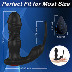 Afstandsbediening Telescopische Dildo Anale Butt Plug Prostaatmassage Vertraging Dubbele Mannelijke Homo Anale Vibrator Butt Plug - Product Image 5