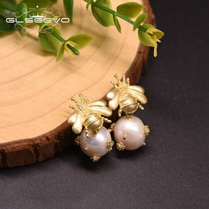 Orecchini pendenti di perle d'acqua dolce naturali grandi per le donne orecchini di fidanzamento <span class=keywords><strong>ape</strong></span> ciondola gioielli raffinati - Product Image 3