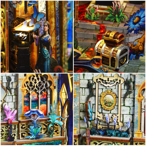 <span class=keywords><strong>Pandora</strong></span> Box 3D, jouets de puzzle en bois, maison miniature DIY, kit de décoration de bibliothèque, mini coin lecture magique - Product Image 4