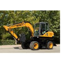 Roda Excavator Harga 7.5 Ton Wheel Excavator Mesin Dengan 0.23m3 Kapasitas Bucket