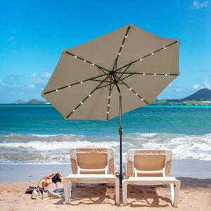2023 High Quality Large Outdoor Patio <b>Umbrella</b> with LED Solar Light Modern Steel Frame Design for Hotel Garden <b>Table</b> Parasol - Product Image 6