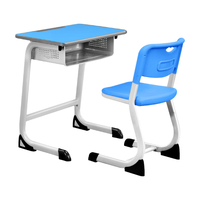 Ensemble de bureau et chaise pour étudiants en métal moderne - Mobilier scolaire ergonomique à hauteur réglable