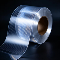 Película LED Transparente a Todo Color, Película LED Adhesiva Flexible para Pantallas en Centros Comerciales, Fachadas de Vidrio de Tiendas