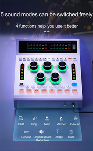 การ์ดเสียงสำหรับพอดแคสต์ ออดิโออินเทอร์เฟซสำหรับคาราโอเกะและการถ่ายทอดสด การ์ดเสียงมิกเซอร์ - Product Image 6