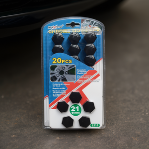 Cubiertas de tuercas de rueda cromadas Maxeed de 21 mm, negras, 20 piezas, para protección de ruedas de coche - Product Image 3