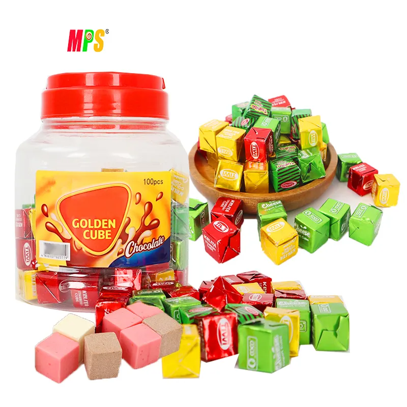 Proveedor de prensa de caramelos duros Halal Sweet Sour Fruit Fresa Yogurt GOLDEN CUBE Prensa Tablet Candy
