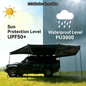โรงงานแอมบูล <span class=keywords><strong>ขาย</strong></span>ส่ง ผ้าคลุมกันแดดสีดำเคลือบกันน้ำ ป้องกันรังสียูวี ขนาด 270 °   กันสาด<span class=keywords><strong>รถยนต์</strong></span>แบบขยายสำหรับรถแคมป์ปิ้ง SUV รถบรรทุก - Product Image 3