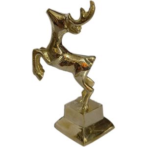 PARIJAT HANDICRAFT Statue de cerf en laiton jambes levées debout renne vaisselle pièce maîtresse pour la décoration intérieure Sculptures d'animaux - Product Image 2