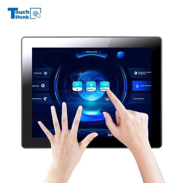 Touchthink Industrial PC with 10-Point Multi-Touch Screen IP65 Linux Win10 Mesh Front Panel All-in-One Computer