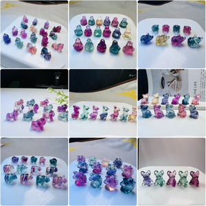 Sculture in Fluorite Arcobaleno di Alta Qualità all'Ingrosso, Animali Intagliati: Unicorno, Bulldog Francese, Alpaca, Rana, Gatto per Decorazioni Fai-da-Te e Regali - Product Image 2