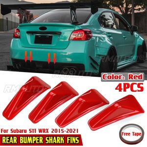 Difusor de Parachoques Trasero para Auto, Aspecto de Fibra de Carbono/Rojo, 4 Piezas, Aletas de Tiburón, Cubierta Decorativa para Subaru STI WRX 2015-2021, Alerón de Parachoques Trasero - Product Image 1