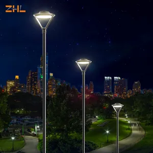 Poste LED Top Luz Jardim Luzes Ao Ar Livre 30w 50w 80w CCT & Potência Ajustável Fundição de Alumínio Pólo Top Luz para Parque Pátio