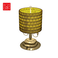 Lampe de table rétro de style européen XMORK avec abat-jour tressé, jouet de construction 1433 pièces, modèle en briques, décoration de bureau, jouet de collection pour adulte