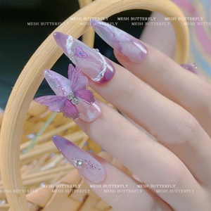 En gros <span class=keywords><strong>Tulle</strong></span> Stéréoscopique Strass Papillon Nail Art Décorations Aimant Détachable 3D Nail Art Charmes - Product Image 2