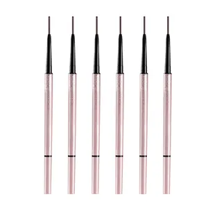Новинка 2021, профессиональная кисть-карандаш для бровей с двойной головкой, 2 в 1, индивидуальная этикетка для бровей, макияж, тонкий розовый карандаш для бровей