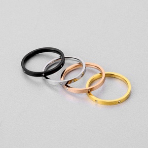 Anillo de Compromiso de Alta Gama, 100% Acero Inoxidable, Anillo Sencillo con Relleno de Oro - Product Image 6