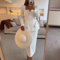 Blazer à manches longues pour femme, style anglais, uni, automne-hiver, nouvelle collection, vente en gros, Europe, États-Unis, tailles S-XL, poche