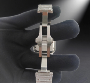 Reloj de Lujo para Hombre con Moissanita VVS de Alta Gama, Correa Cuadrada de Acero Inoxidable, Estilo Hip Hop, con Incrustaciones de Diamantes, para Pantalla Analógica - Product Image 6