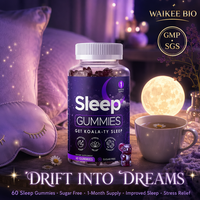 Gummies de mélatonine à marque privée, sans sucre, véganes, aide naturelle au sommeil, 60 unités, vente en gros, complément alimentaire en vrac
