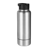 Bouteille d'eau sport portable grande capacité à double section isolée, avec poignée multifonctionnelle et conception 2-en-1 séparable