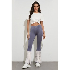 Leggings a Vita Alta da Donna <span class=keywords><strong>con</strong></span> Effetto Tie-Dye, Morbidi ed Elastici, <span class=keywords><strong>Pantaloni</strong></span> a Zampa d'Elefante <span class=keywords><strong>con</strong></span> Colore Sfumato per Abbigliamento Casual e Quotidiano - Product Image 1