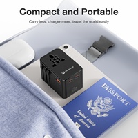Chargeur rapide Wontravel GaN Technology à double port 65W PD 3.0 USB Type C, adaptateur de voyage universel