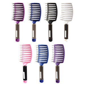 Cross-border wholesale of <b>wide</b>-tooth boar bristle hair <b>combs</b> with large curved bristles and bristles, massage <b>combs</b> for - Product Image 1