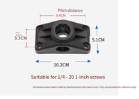 Support de canne à pêche réglable avec base fixe pour sondeur de pêche, idéal pour kayak, bateau gonflable et équipements de sports nautiques
