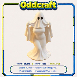Figurine de fantôme d'Halloween personnalisée imprimée en 3D, décoration effrayante personnalisée, matériaux PLA/PETG/ABS haute température, service de fabrication - Product Image 1