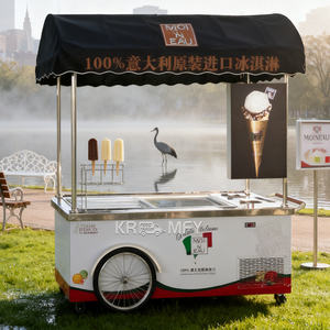 Trailer Gelato Trolley Ice Cream Food Truck Push <b>Flower</b> Vending Cart - Product Image 6