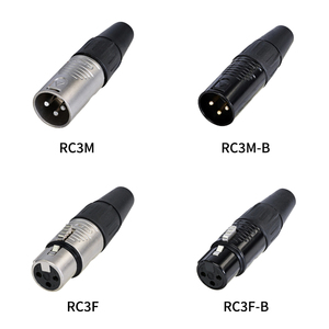 ขั้วต่อ XLR แบบ 3 พิน รุ่น <span class=keywords><strong>REAN</strong></span> RC3M/RC3F ตัวเมีย ตัวผู้ ทำจากโลหะ สำหรับการแสดงบนเวที อุปกรณ์เสียงระดับไฮเอนด์ (สีดำ/สีเงิน) - Product Image 2