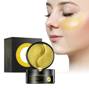 Wholesale Jelly Pink Hyaluronic Acid Niacinamide Gold Eye Mask Anti-aging Eye Patches Hydrogel Under Eye Gel Pads