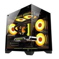 AntarcChill Mini ATX Micro ATX Case Hotsale Dual Tempered Glasses Full View Gaming Computer Case Custom OEM ODM PC Case