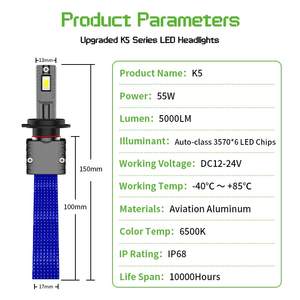 YUFING 12v 24v Led faro K5 9005 HB3 110W 10000LM Original y nuevo K13 bicicleta coche 300w Led faro - Product Image 4