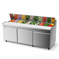 Dégivrage automatique de réfrigérateur commercial de table de préparation de salade de porte à double température unique pour