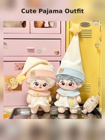 Vêtements de poupée personnalisés de 10 cm, combinaison de pyjama mignonne pour poupées en peluche en coton, ensemble de tenues douces, OEM ODM en gros
