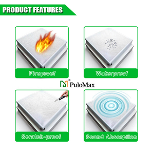 Placas de Techo Acústicas Suspendidas con Aislamiento Térmico de 600x600 mm para Oficina, Forma Cuadrada, Perforadas - Product Image 6