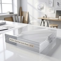 Plaque acrylique transparente HanXin 2 mm, 12x12 pouces, vierges pour découpe laser, cadre photo, porte-clés DIY, vente en gros, fournisseur d'usine
