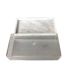 Rectangle Clear Marble Lucite Acrylic Cake <b>Display</b> <b>Cases</b> Customized Color Logo Customized Shape 3-5mm Thick Professional Service - Product Image 2