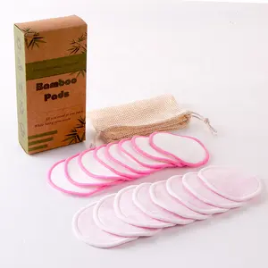 White Velvet Bamboo Cotton Makeup Remover Disposal Facial Cleansing Pads For Face