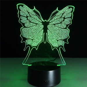 Acrilico Luci di Notte Per I Bambini Farfalla 3D Da Comodino A Led di Notte del Giocattolo Della Lampada Della Luce 7 Colori - Product Image 6