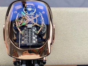 Top-level V8 designed mechanical waterproof <b>wristwatch</b> with tourbillon and blue sapphire transparent dial - luxurious watch - Product Image 2