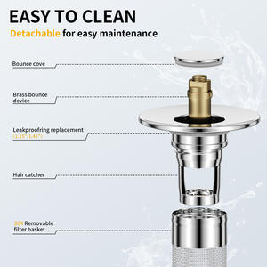 Filtro de Desagüe de Acero Inoxidable con Botón de Presión, 2.35 Pulgadas de Diámetro, Filtro para Lavabos y Fregaderos a Prueba de Cabello - Product Image 4