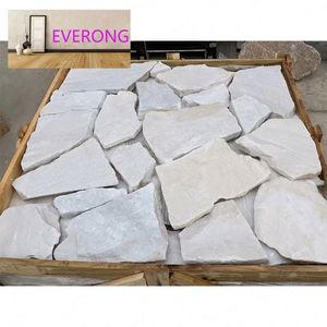 EVERONG, venta al por mayor, piedra Natural Irregular, pavimentación loca suelta, paisaje al aire libre, pavimentadora <span class=keywords><strong>de</strong></span> mármol blanco para jardín, Patio, acera - Product Image 2