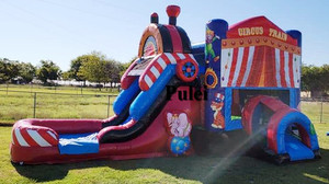 Cirque Train rebond château piscine toboggan extérieur gonflable piscine château toboggan enfants gonflable paradis fête Commercial - Product Image 2