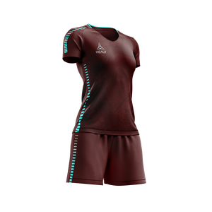 เสื้อฟุตบอลผู้หญิงทรงสลิมฟิต Healy Retro Trendy ผ้าโพลีเอสเตอร์ 100% ระบายอากาศได้ดี คอวี ลายพิมพ์แบบ Sublimation ชุดกีฬา - Product Image 2