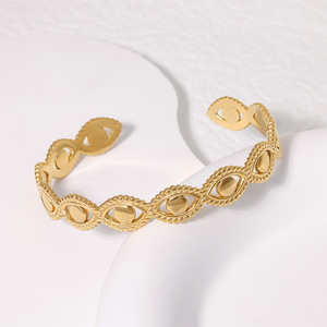 Pulsera Minimalista Personalizada con Ojos para Mujer, de Acero Inoxidable, que No se Deslustra, Estilo Urbano, con Apertura - Product Image 1