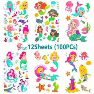 Wholesale Tattoo Mermaid Element Tattoos Stickers Holiday and Birthday Party Decoration Children Waterproof Temporary