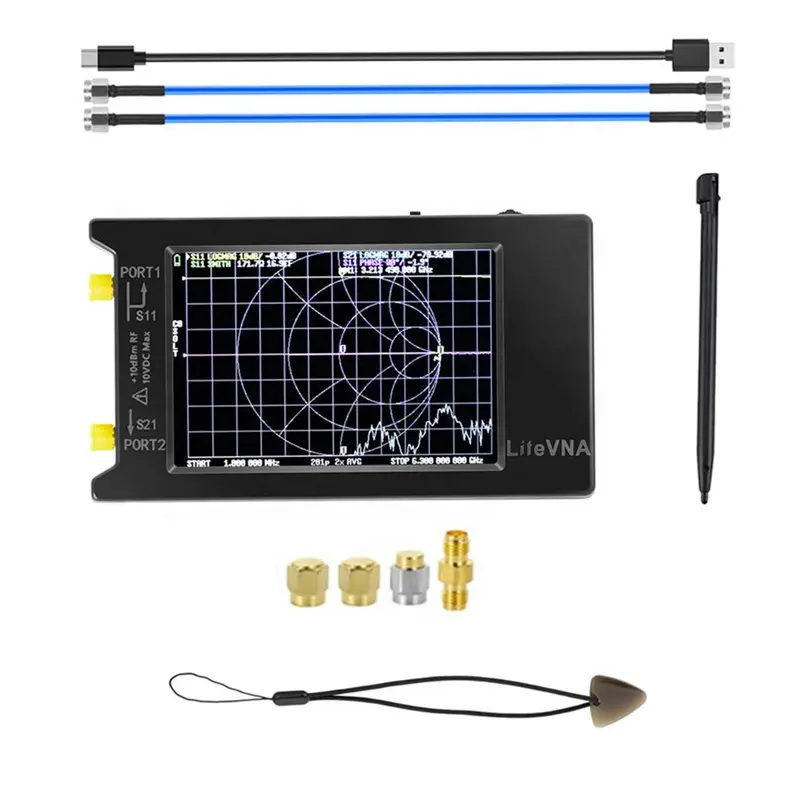 50khz -6.3ghz Nanovna-h Hf Vhf Uhf Analyseur de réseau vectoriel Analyseur d'antenne et boîtier 2.8 pouces 4 pouces Compteur de puissance Litevna